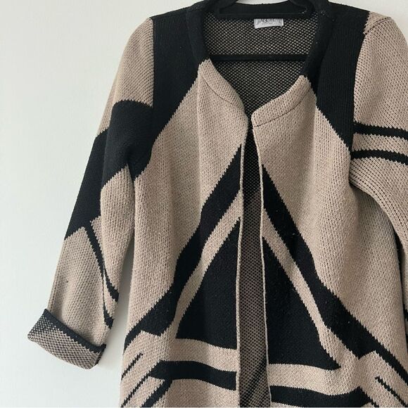 AGGEL Knitwear Wool Blend Longline Aztec Tribal Boho Cardigan Jacket L - Picture 2 of 6